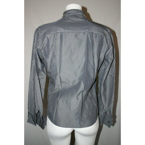 Espirit De Corp Women's Blouse Gray Size M Long Sleeves Collar Cuffs Buttons - Picture 5 of 7